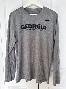 Nike Georgia Bulldogs SEC Championship 2018 Dri Fit Gray Longsleeve Shirt Size L